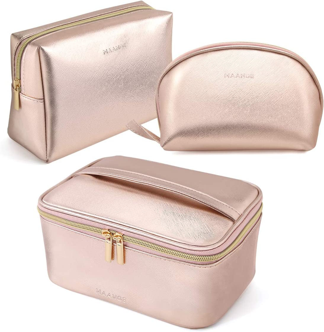 3 Pcs Make up Bag, Waterproof Cosmetic Case Travel Toiletry Bag Zipper Pouch Travel Wash Bag Cosmetic Organizer Set for Women