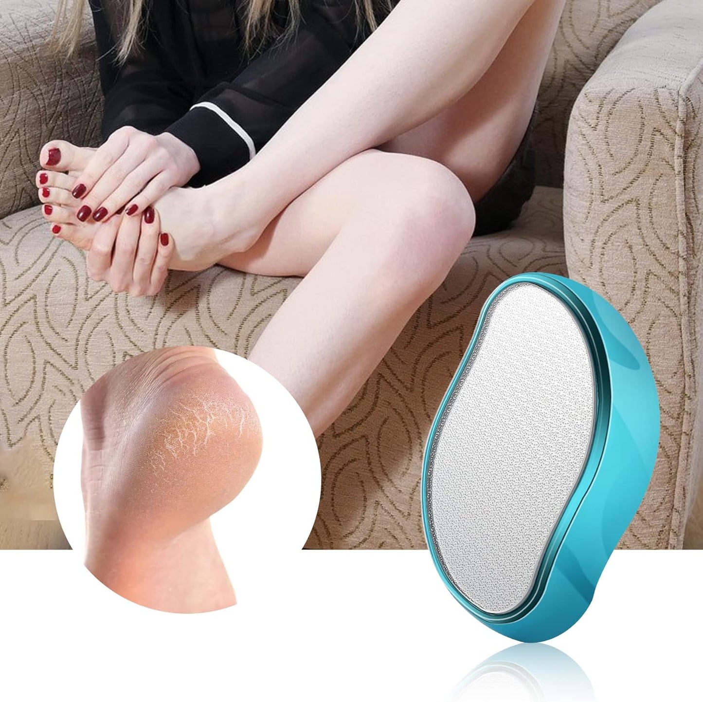 2In1 Nano Glass Foot File for Foot Spa, Home Salon -Highly Effective Callus Remover Wake up Velvety Feet