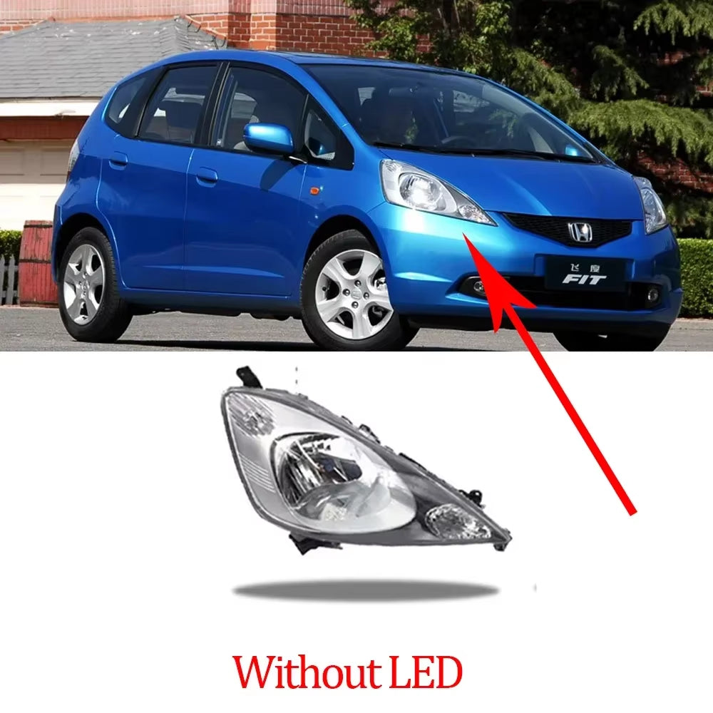 Car Headlights Assembly for Honda Fit Jazz Sport GE GG 2007~2013 2008 Fog Light Halogen Corner Side Lamp Warning LED Accessories