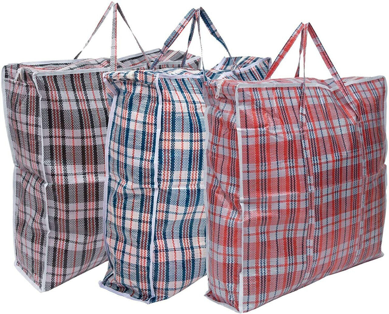 10X JUMBO LAUNDRY BAGS Zipped Reusable Large Strong Shopping Storage Bag Moving