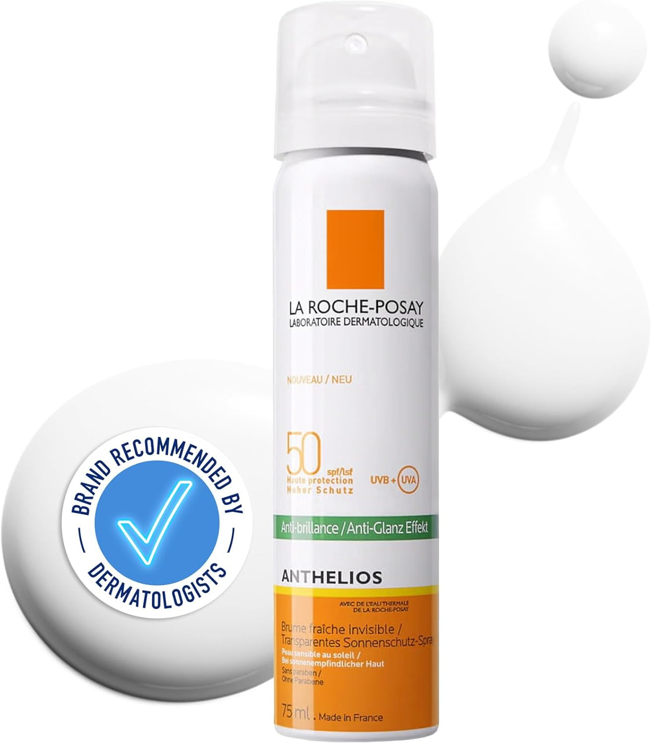 La Roche-Posay Anthelios Invisible Anti-Shine Fresh Mist Sunscreen for Oily Skin SPF50 75Ml