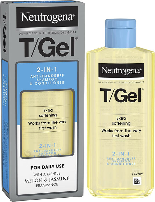 T/Gel 2 in 1 Anti-Dandruff Shampoo and Conditioner (1X 250Ml), Shampoo and Conditioner to Help Fight Dandruff from First Wash, Haircare for Soft and Shiny Healthy-Looking Hair and Scalp