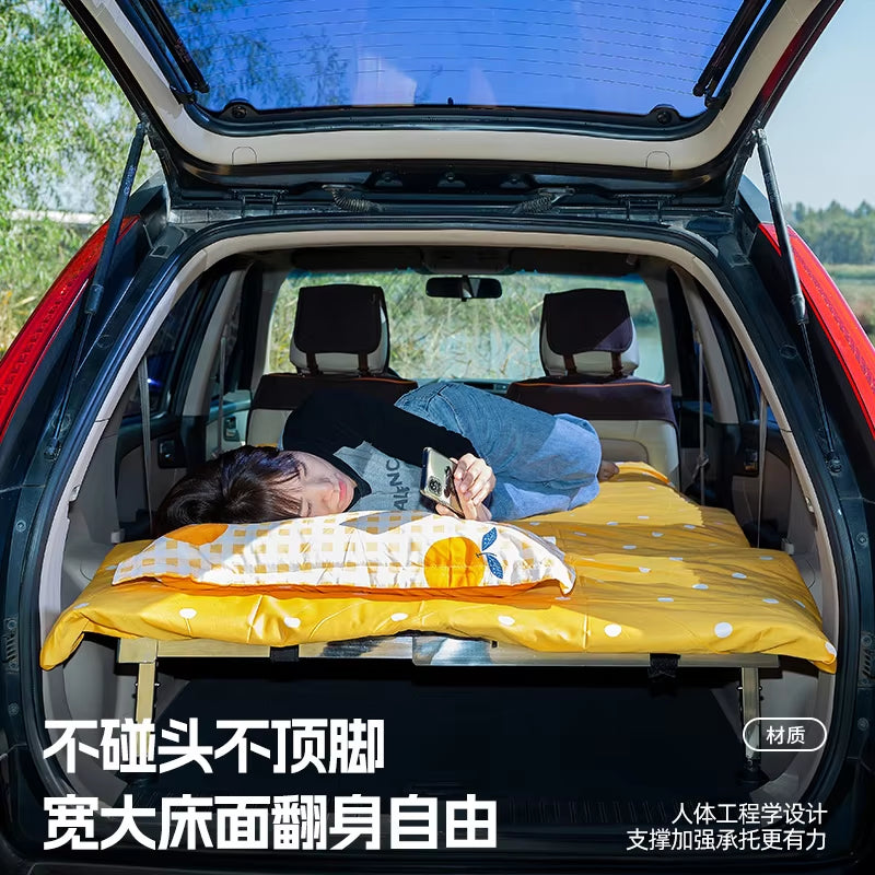 Car Telescopic Bed Stainless Steel Frame Outdoor Camping Bed Lunch Break Bed Folding