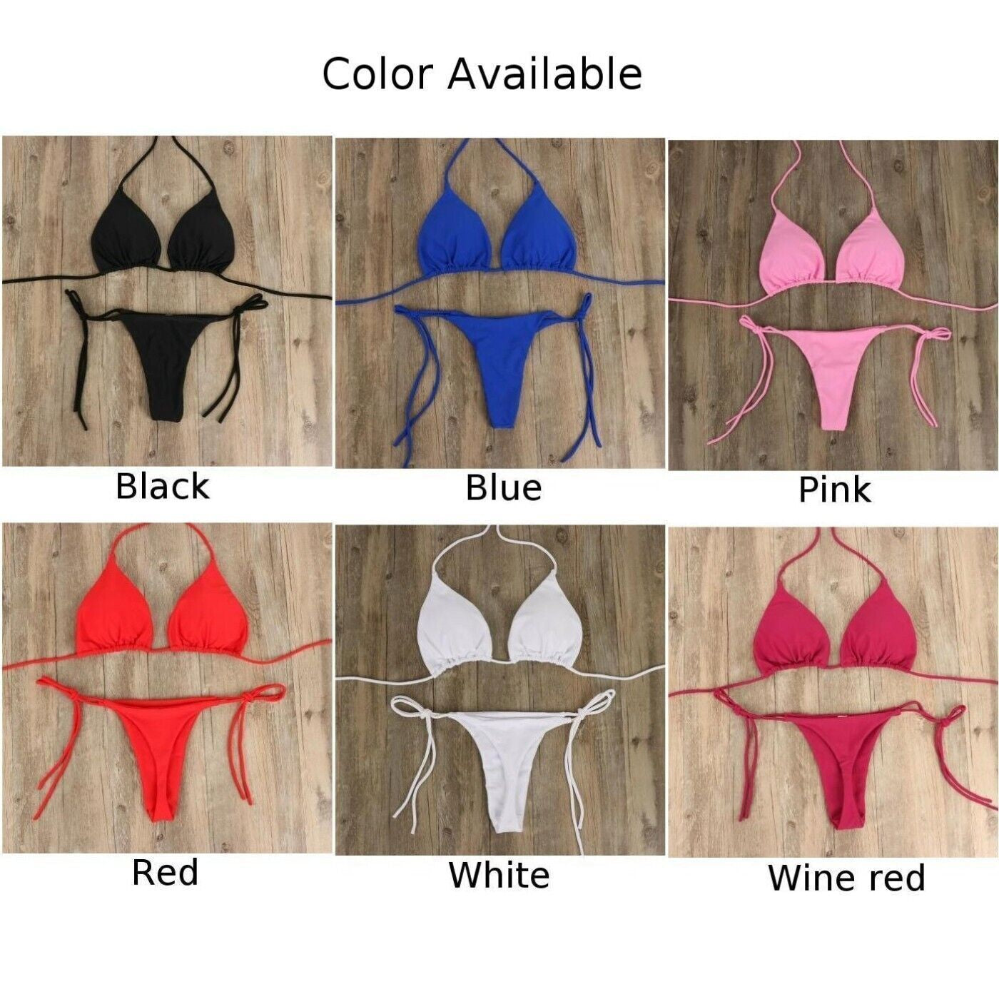 2Pcs/Set Women Push-Up Bikini Set Swimwear Bra Bandage Swimsuit Bathing Suit