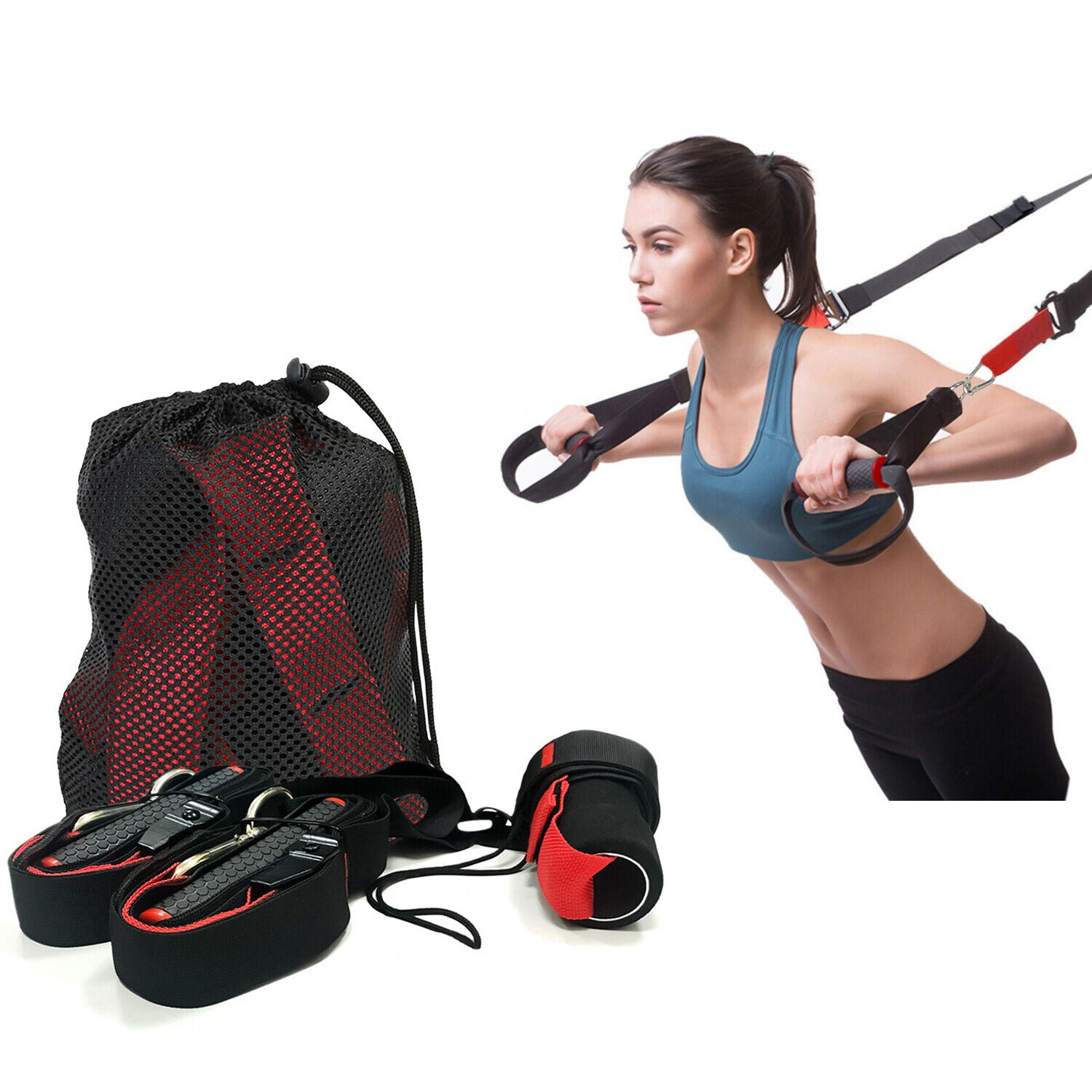 Fitness Exercise Suspension Strap Home Gym Sports Total Body Workout Training