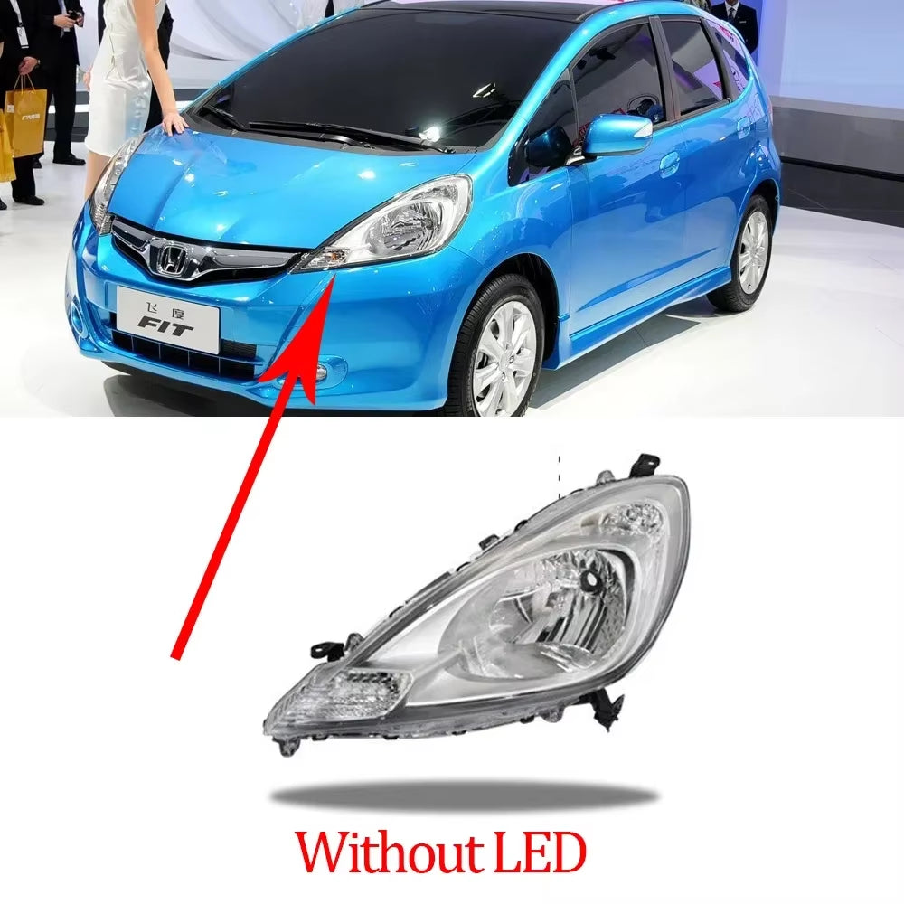 Car Headlights Assembly for Honda Fit Jazz Sport GE GG 2007~2013 2008 Fog Light Halogen Corner Side Lamp Warning LED Accessories