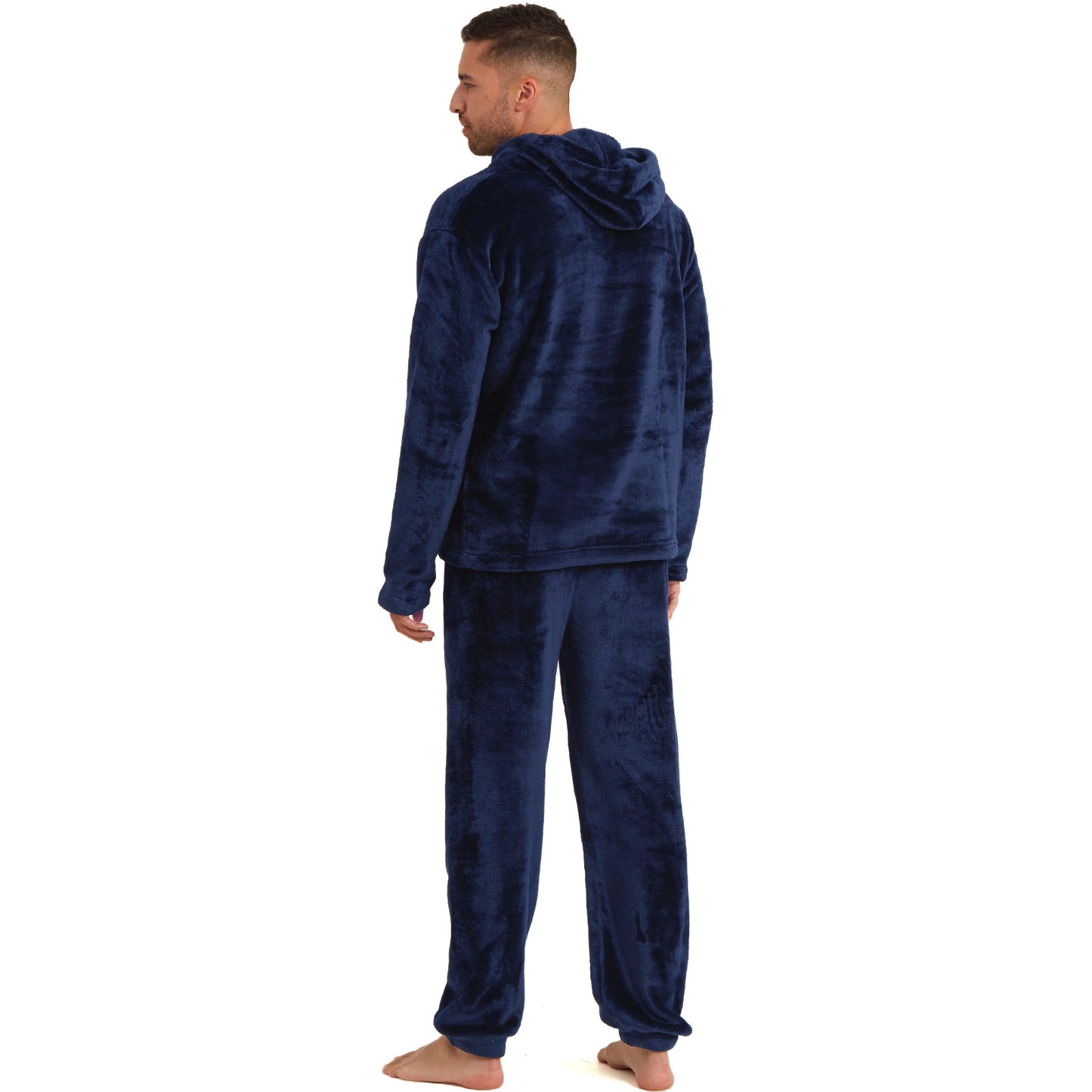 Snuggaroo Mens Soft Fleece Hooded Pjs Pyjama Bottoms Top Loungewear Set