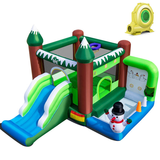 Winter Themed Inflatable Bounce House with 680W Blower