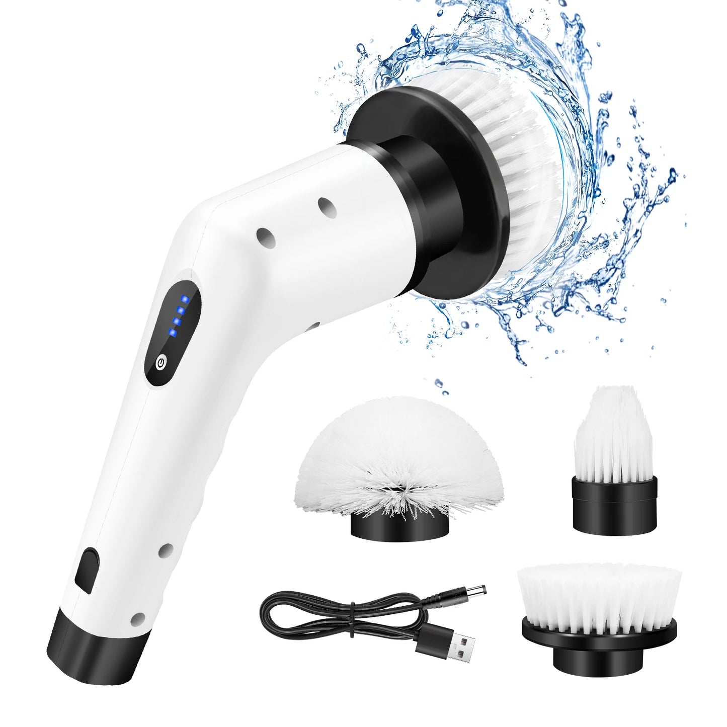 Cordless Electric Brush Multi-Functional Automatic Hand-Held Electric Cleaning Brush Bathroom Toilet Floor Toilet 3 Head