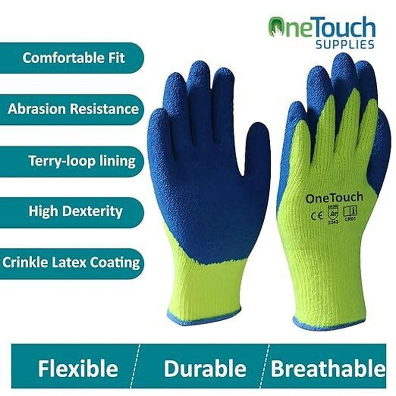 Hi Viz Thermal Insulated Windproof Winter Work Gloves Builders Mens Cold Freezer