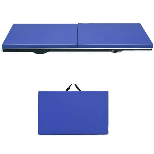 Folding Gymnastics Mat with Carrying Handles and Loop Fastener