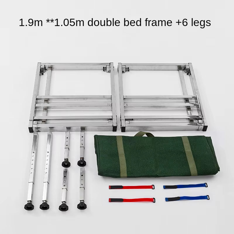 Car Telescopic Bed Stainless Steel Frame Outdoor Camping Bed Lunch Break Bed Folding