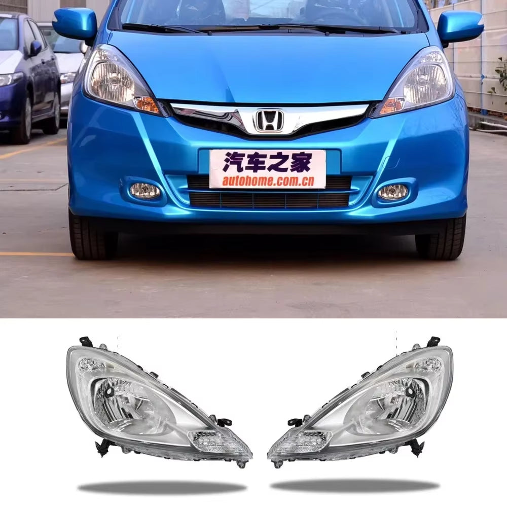 Car Headlights Assembly for Honda Fit Jazz Sport GE GG 2007~2013 2008 Fog Light Halogen Corner Side Lamp Warning LED Accessories