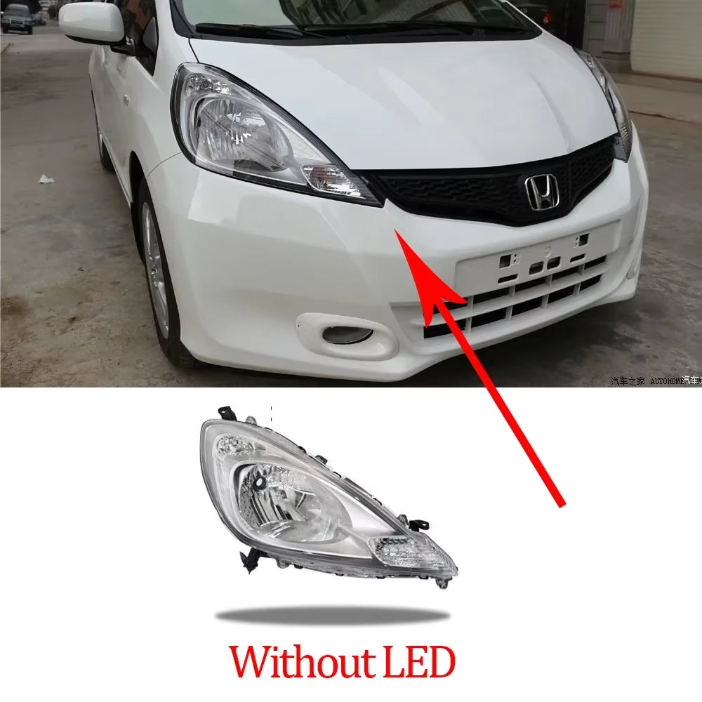 Car Headlights Assembly for Honda Fit Jazz Sport GE GG 2007~2013 2008 Fog Light Halogen Corner Side Lamp Warning LED Accessories