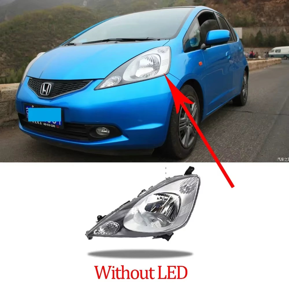 Car Headlights Assembly for Honda Fit Jazz Sport GE GG 2007~2013 2008 Fog Light Halogen Corner Side Lamp Warning LED Accessories