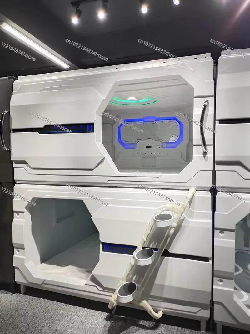 Customized Space Cabin Bed Sleep Cabin Hotel Apartment Dormitory Bed Capsule Hotel Bed Double Deck School Bed